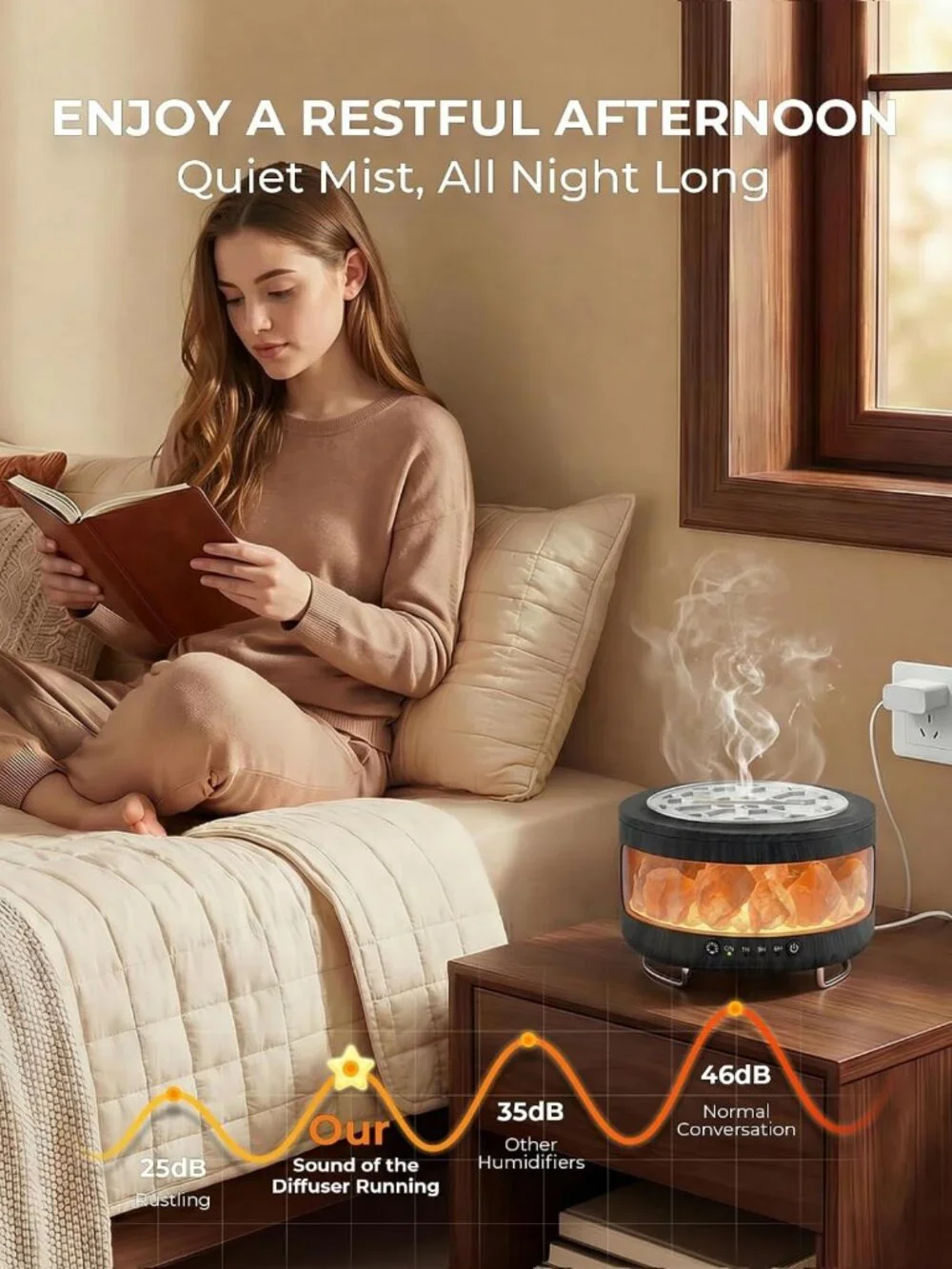 Essential Oil Diffuser & Himalayan Salt Lamp Combo - Aromatherapy Home Decor